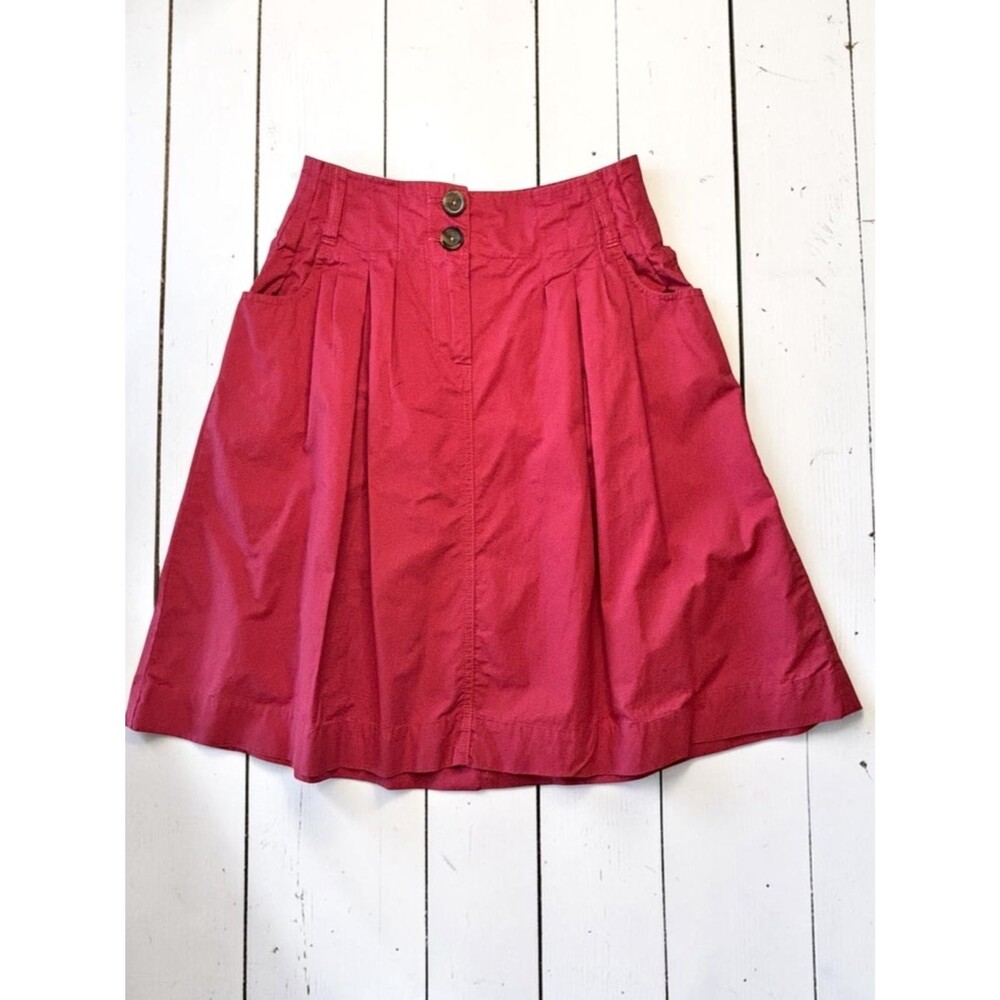 Merona Coral Pink Pleated A-Line Skirt Cotton Knee Length Size 6